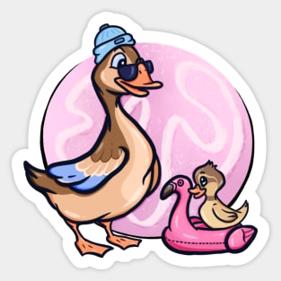 Swimming with ducks Sticker